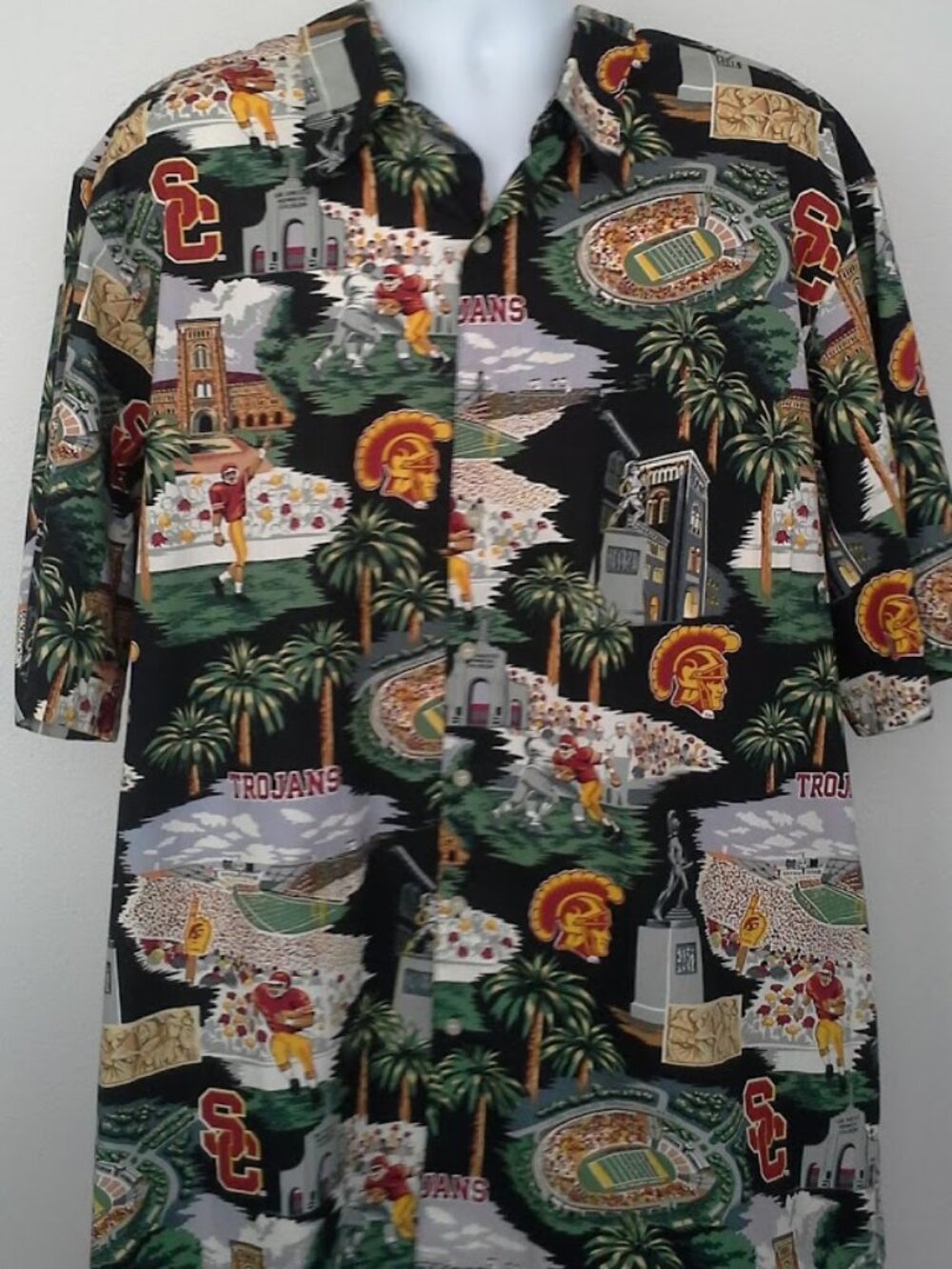 Reyn Spooner USC Trojans Button Front Shirt Men's Size X XXL